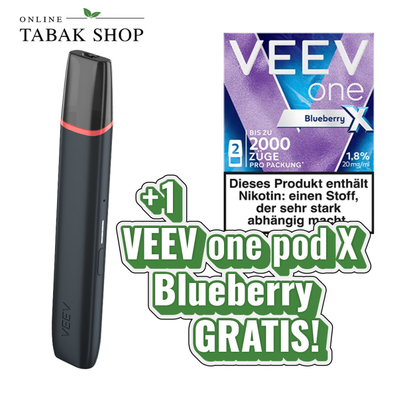 VEEV One Device Black Velvet + 1 VEEV One Pods Blueberry X