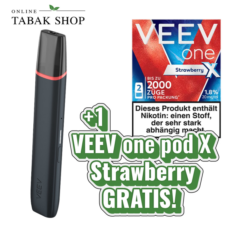 VEEV One Device Black Velvet + 1 VEEV One Pods Strawberry X