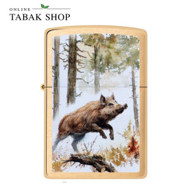 ZIPPO Wild Boar Design Brushed Brass - Sturmfeuerzeug 60007521