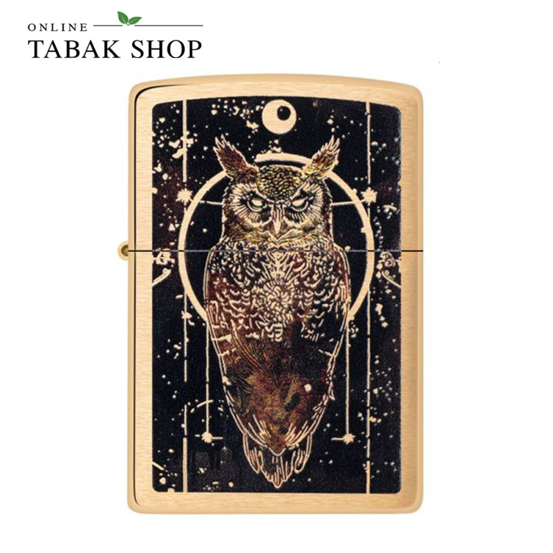 ZIPPO Owl Design Brushed Brass - Sturmfeuerzeug 60007503