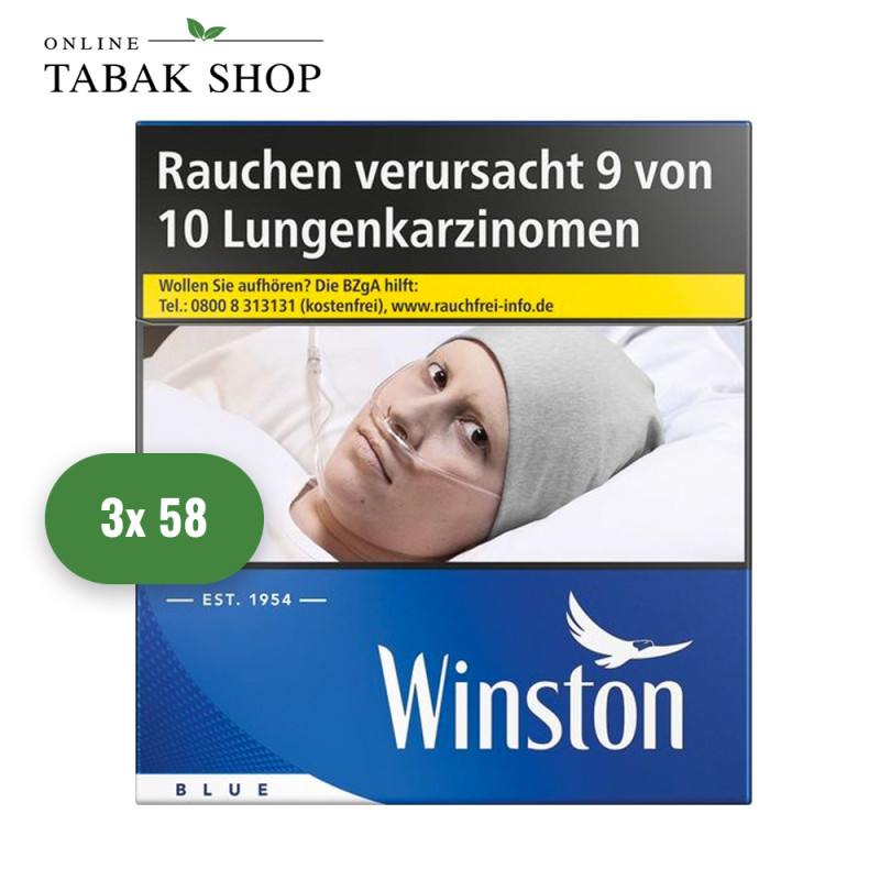 Winston Blue Zigaretten 6XL Mega Pack (3 x 58er)