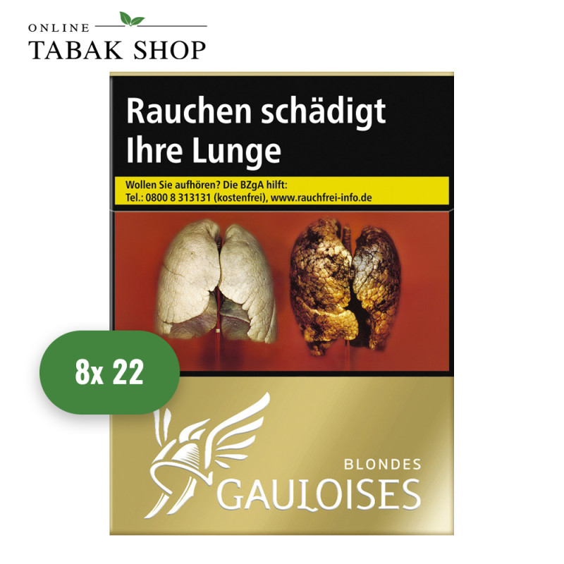 GAULOISES Blondes Gold Zigaretten XXL (8 x 22er)