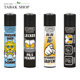 Clipper Classic Bier Slogan – Feuerzeuge Motivset (4er-Pack)