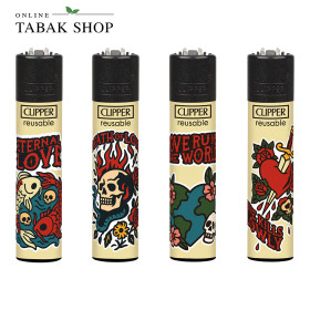 Clipper Classic New School Skulls – Feuerzeuge 4er-Set