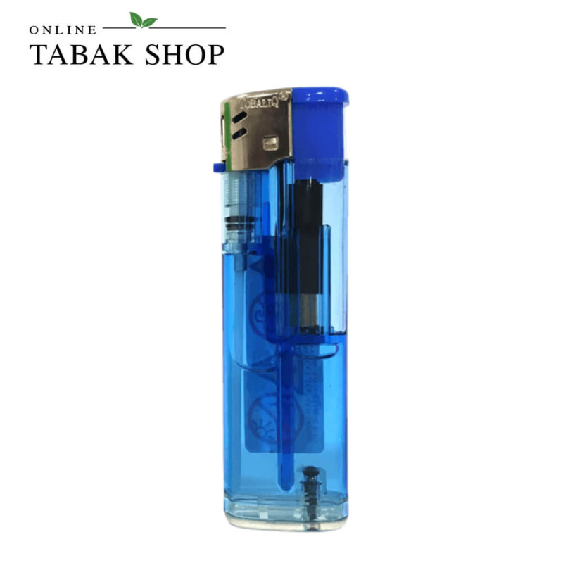 Piezoelektrisches Feuerzeug TobaliQ GIX-Color Transparent Blau