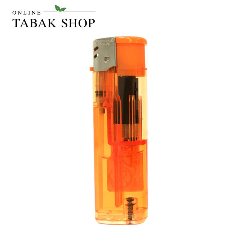 Piezoelektrisches Feuerzeug TobaliQ GIX-Color Transparent Orange