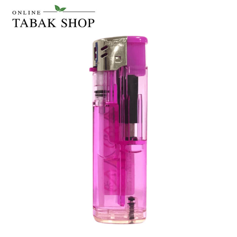 Piezoelektrisches Feuerzeug TobaliQ GIX-Color Transparent Pink