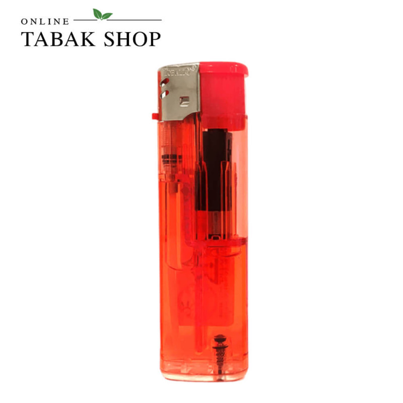 Piezoelektrisches Feuerzeug TobaliQ GIX-Color Transparent Rot