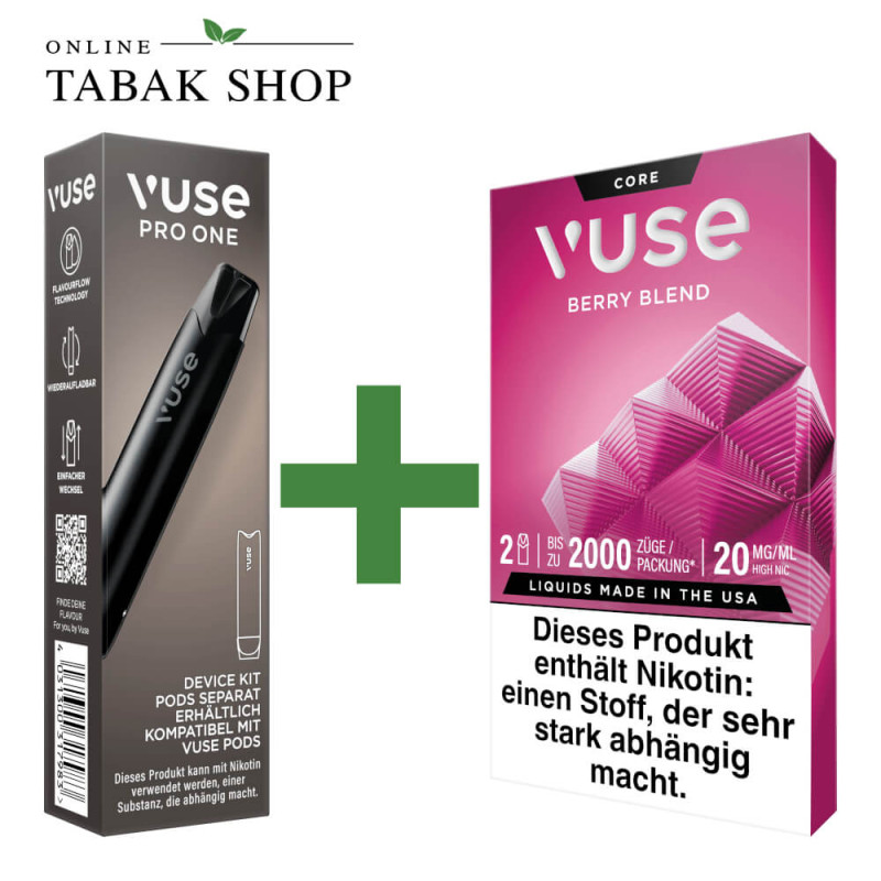 VUSE Pro One Device Pen Black + 1x VUSE Pods Berry Blend