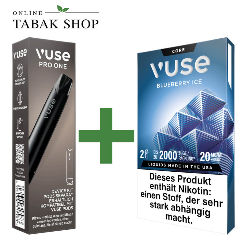 VUSE Pro One Device Pen Black + 1x VUSE Pods Blueberry Ice