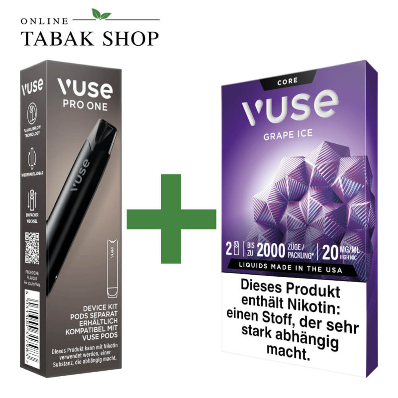 VUSE Pro One Device Pen Black + 1x VUSE Pods Grape Ice