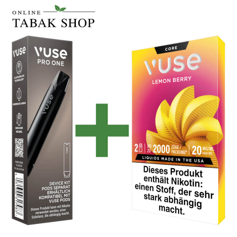 VUSE Pro One Device Pen Black + 1x VUSE Pods Lemon Berry