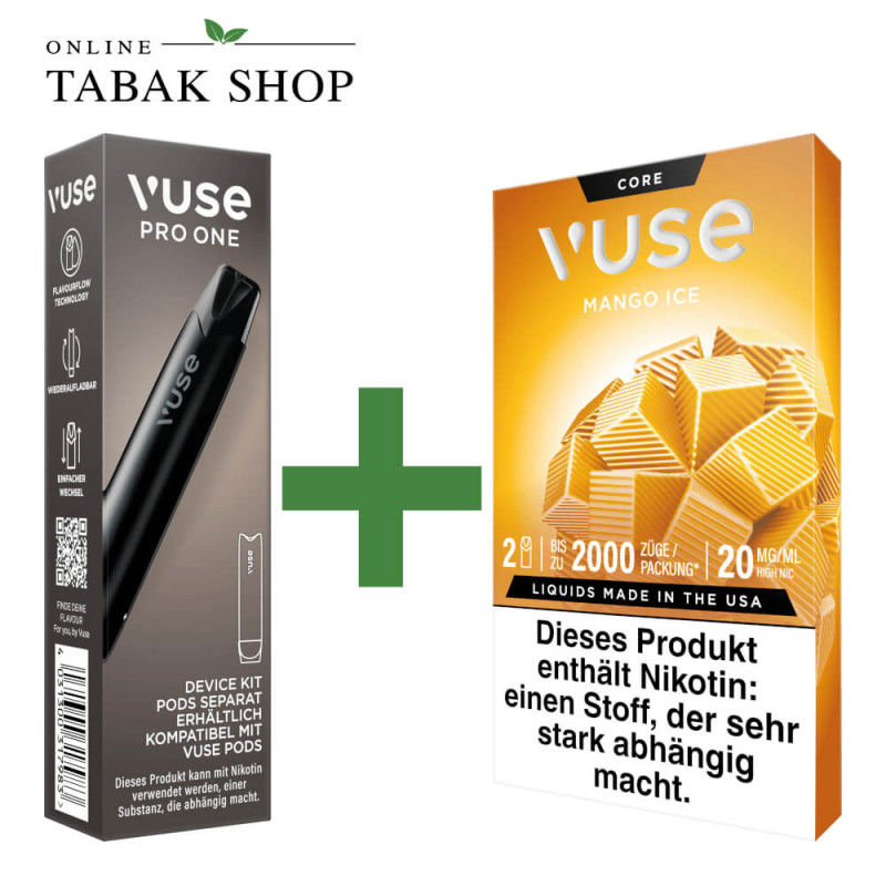 VUSE Pro One Device Pen Black + 1x VUSE Pods Mango Ice