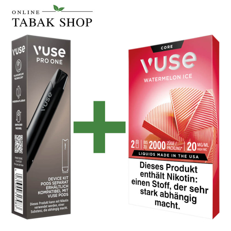 VUSE Pro One Device Pen Black + 1x VUSE Pods Watermelon Ice