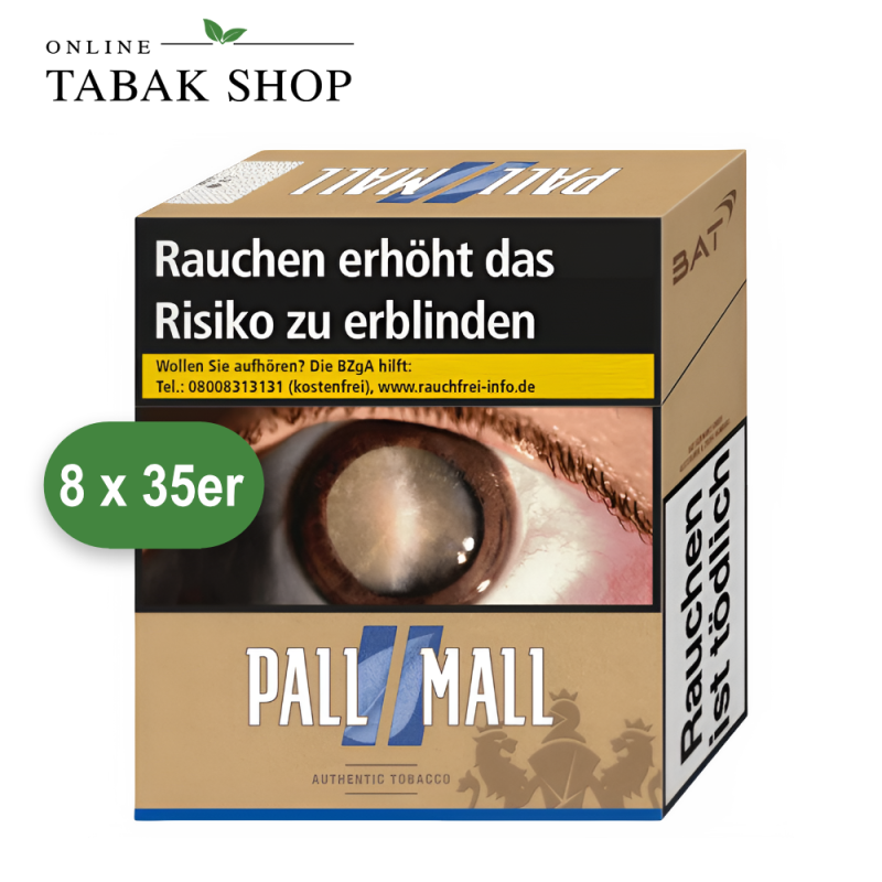 Pall Mall Authentic Blue Xtra Zigaretten (8 x 35er)