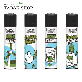 Clipper Classic Green – Feuerzeuge Motivset (4er-Pack)