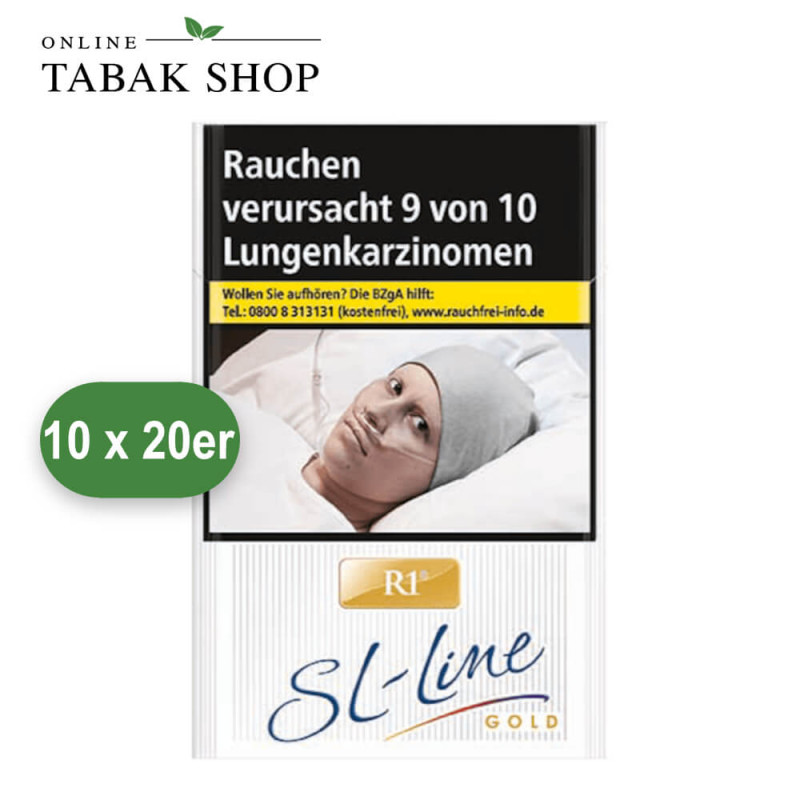R1 Slim Line Gold Zigaretten OP (10 x 20er)