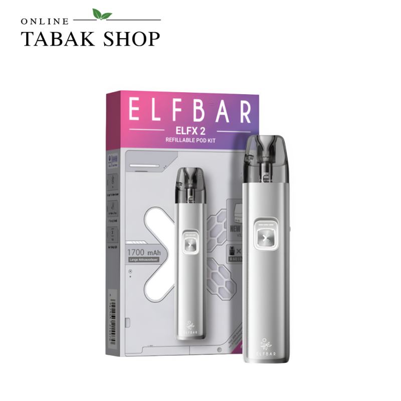 ELFBAR ELFX 2 Kit Titanium Silver mit ELFX Pods V2.0