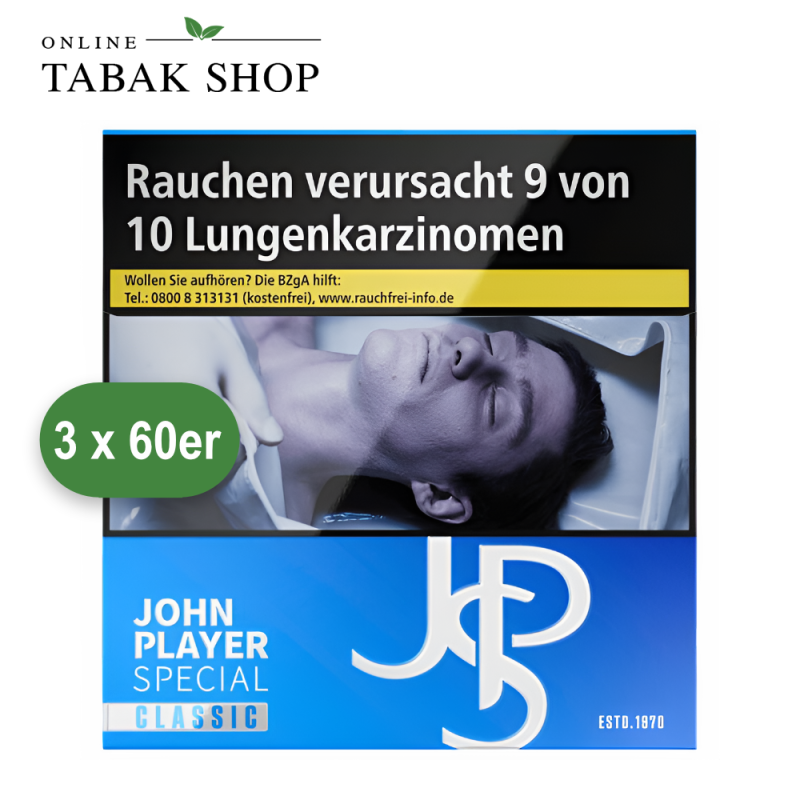 JPS Classic Blau Zigaretten 6XL (3 x 60er)