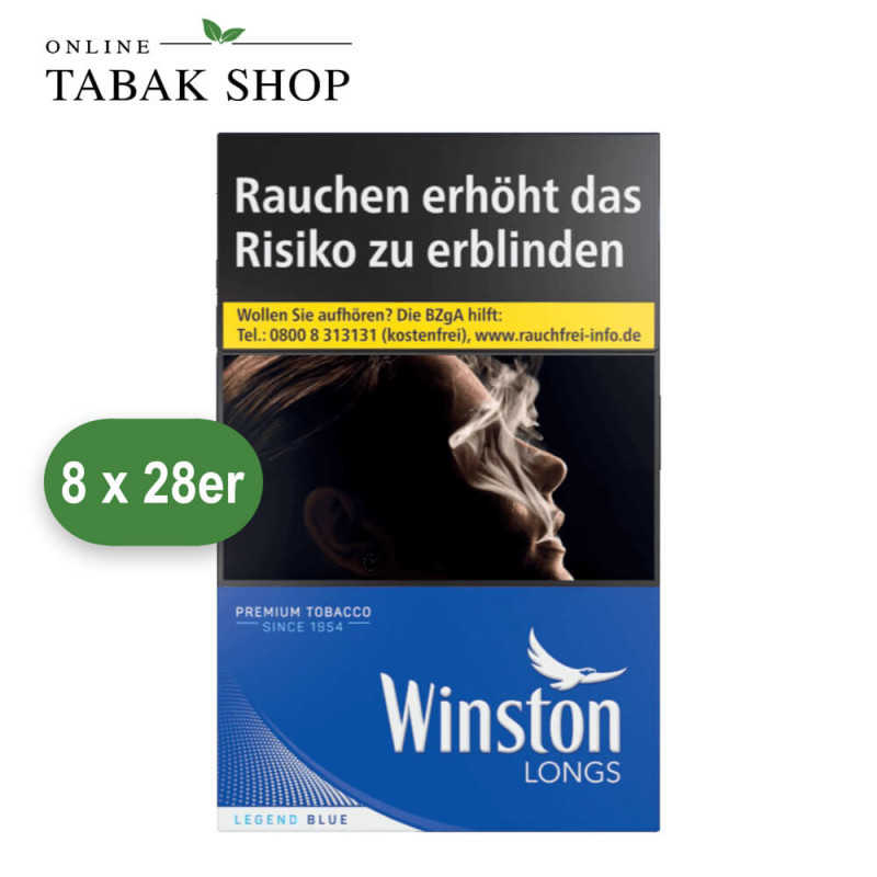 Winston Blue 10 € Zigaretten Longs XXL (8 x 28er)