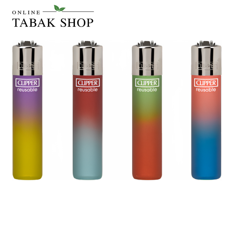 Clipper Micro Metallic Gradient – Mini-Feuerzeuge im 4er-Set