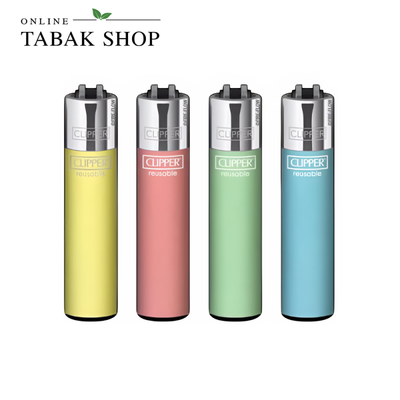 Clipper Micro Metallic Pastel – Mini-Feuerzeuge im 4er-Set