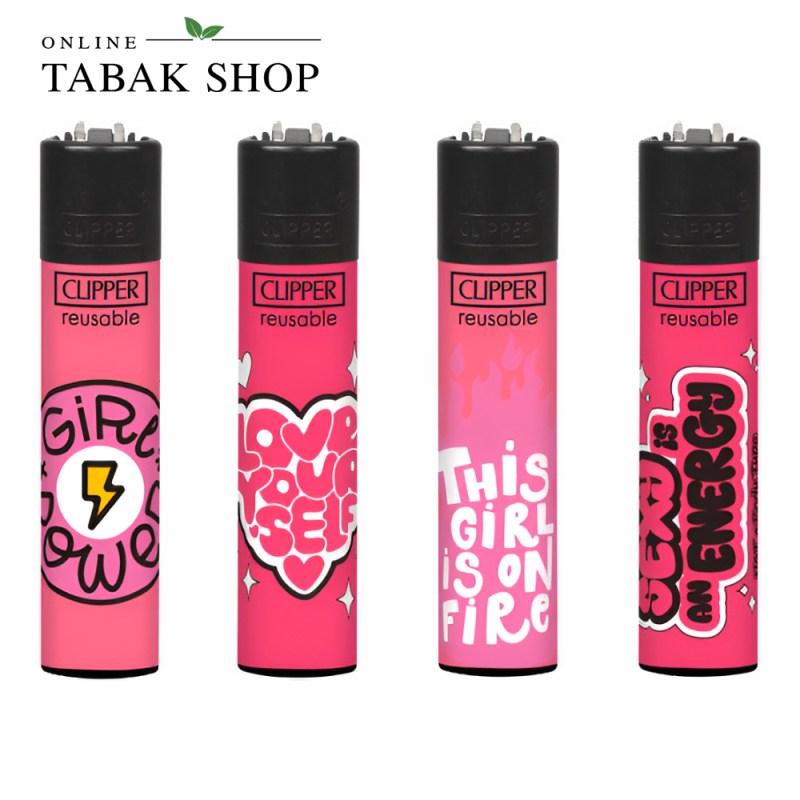 Clipper Classic Girl Power – Feuerzeuge Motivset (4er-Set)