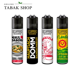 Clipper Classic Motivfeuerzeuge – Schwaben Komplettset (4er-Pack)