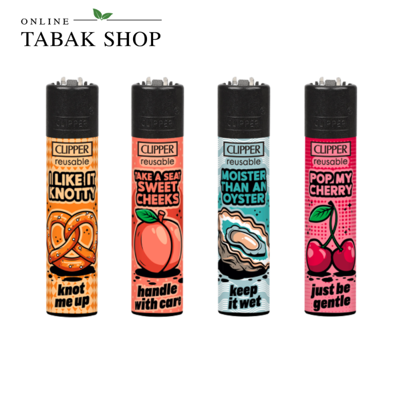 Clipper Classic Porn Slogan – Feuerzeuge Motivset (4er-Pack)