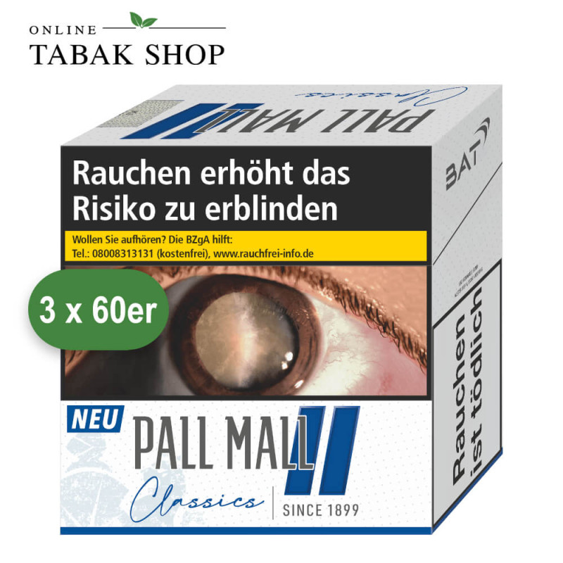 PALL MALL Classics Blue Zigaretten Hercules (3x60 Stück)