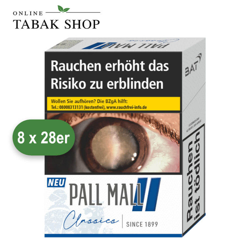 PALL MALL Classics Blue Zigaretten Super (8x28 Stück)