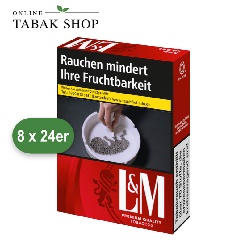 L&M Red Label Zigaretten XL (8x24 Stück)