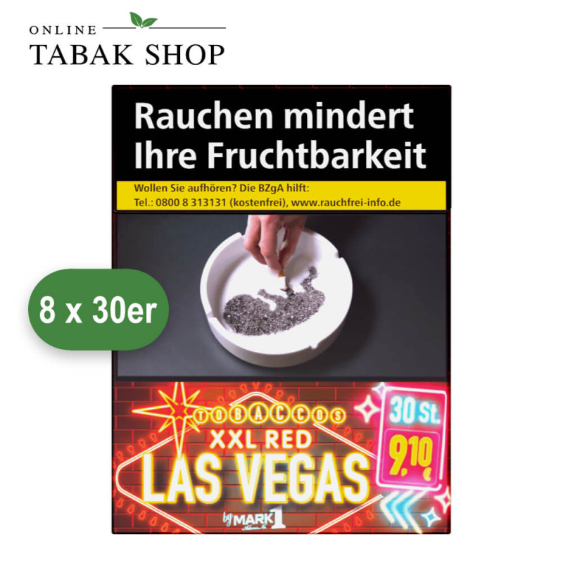 LAS VEGAS Red Zigaretten XXL (8x30 Stück) Plain