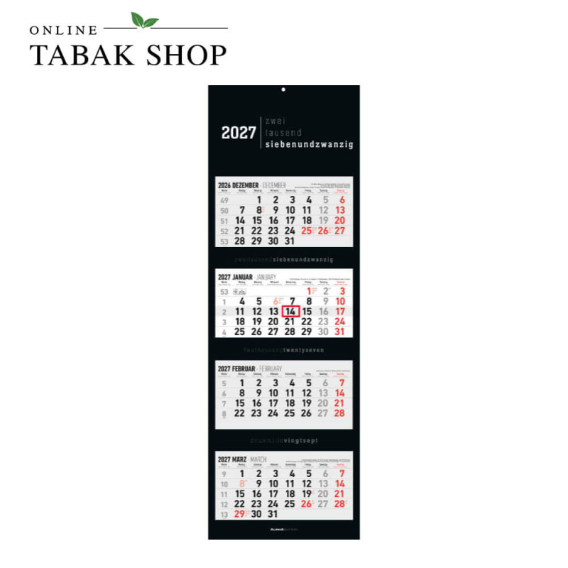 4-Monatskalender Black (Wandkalender)