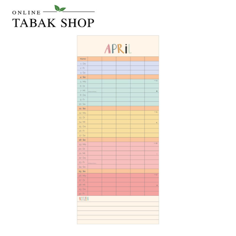 Familienplaner Unser buntes Jahr (Wandkalender) April