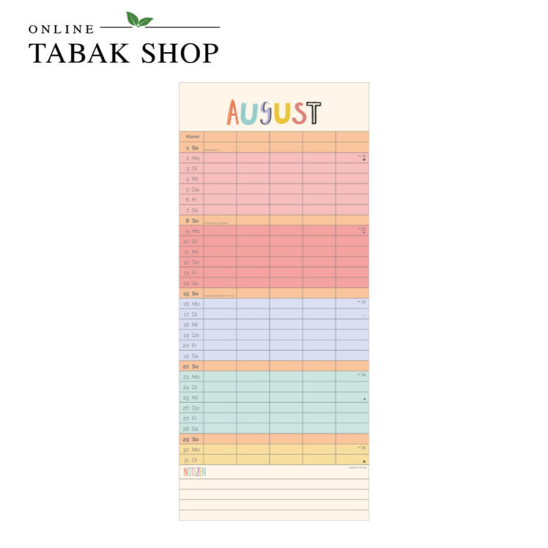 Familienplaner Unser buntes Jahr (Wandkalender) August