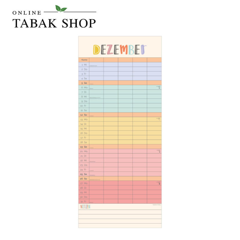 Familienplaner Unser buntes Jahr (Wandkalender) Dezember