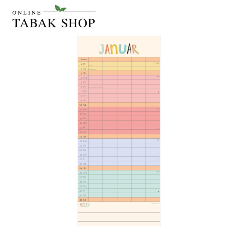 Familienplaner Unser buntes Jahr (Wandkalender) Januar