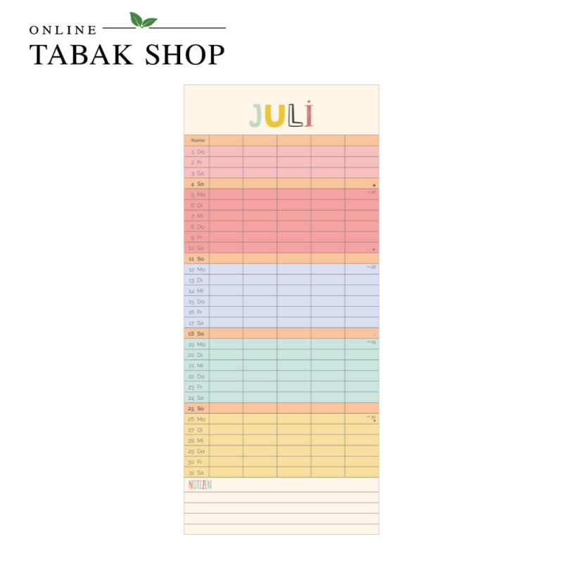 Familienplaner Unser buntes Jahr (Wandkalender) Juli