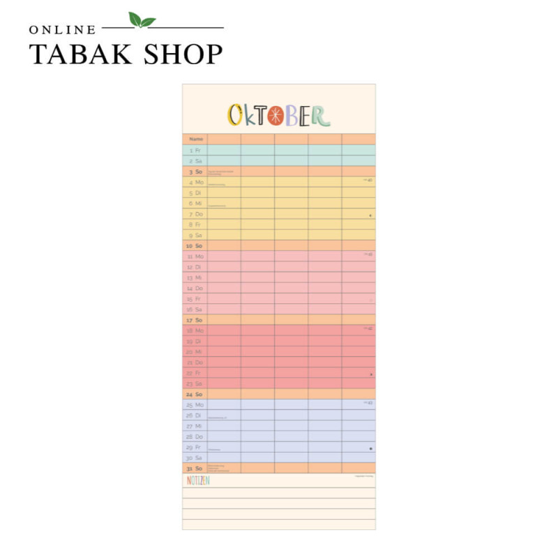 Familienplaner Unser buntes Jahr (Wandkalender) Oktober