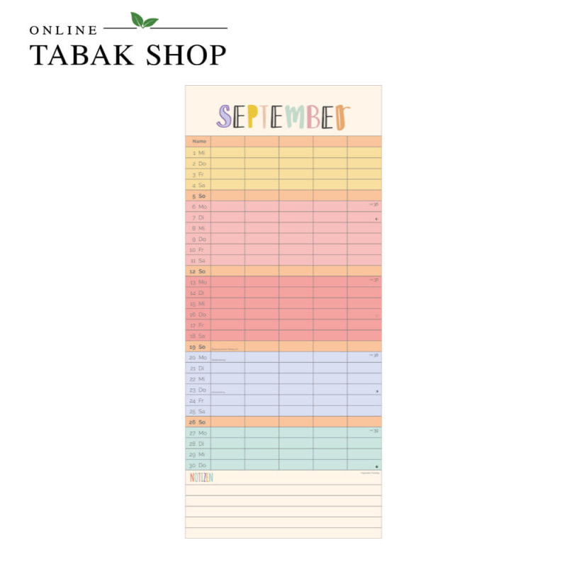 Familienplaner Unser buntes Jahr (Wandkalender) September