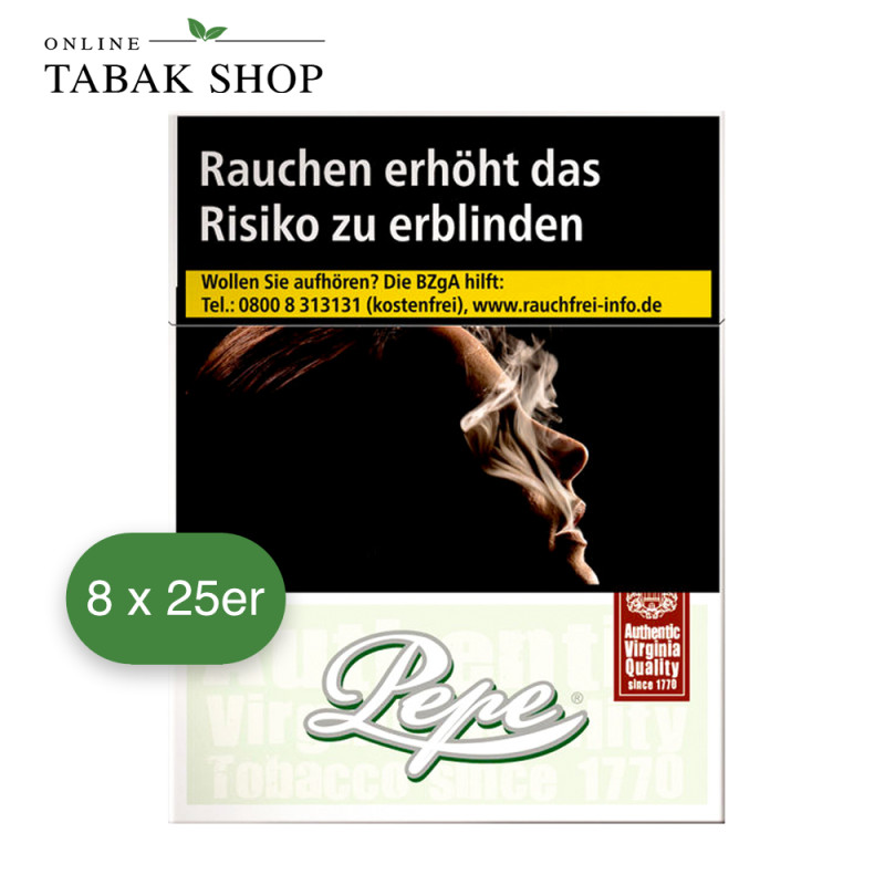 Pepe Fine Green Zigaretten XL (8x25 Stück)