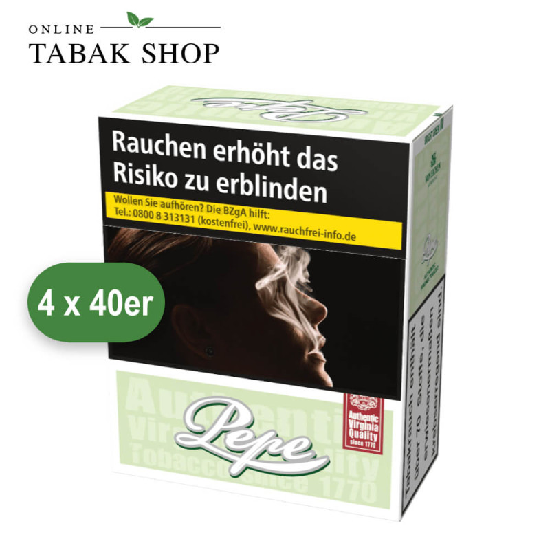 Pepe Bright Green Zigaretten 3XL (4x40 Stück)
