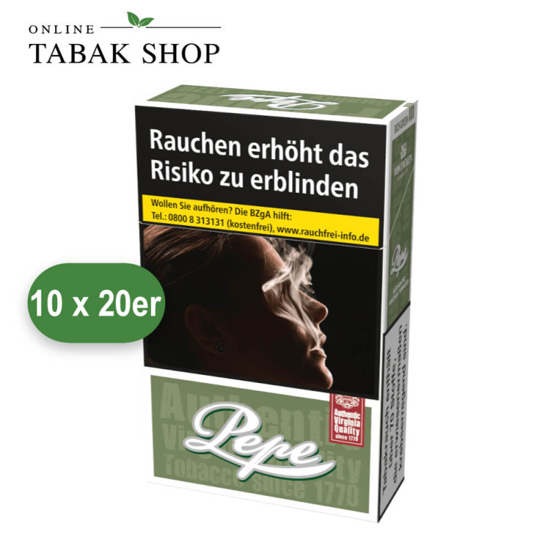 Pepe Rich Green Zigaretten OP (10x20 Stück)