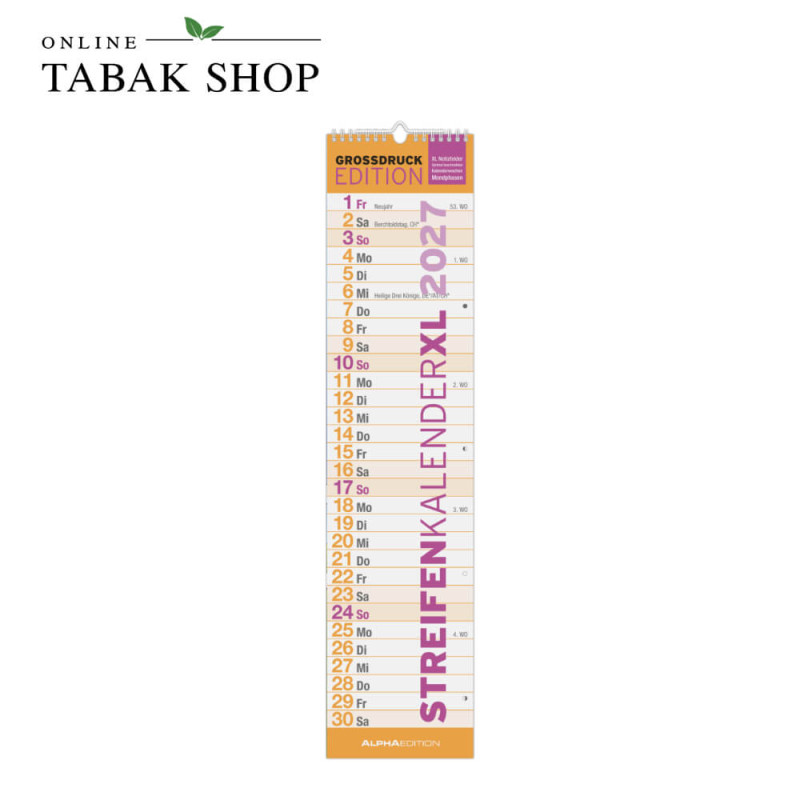 GROSSDRUCK Streifenplaner XL (Streifenplaner/Streifenkalender für die Wand)