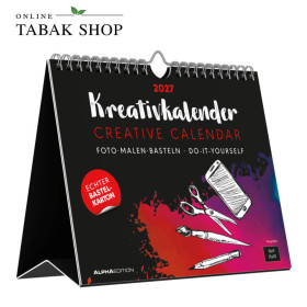 Alpha Edition Bastelkalender 2027 Tischaufsteller quer Schwarz
