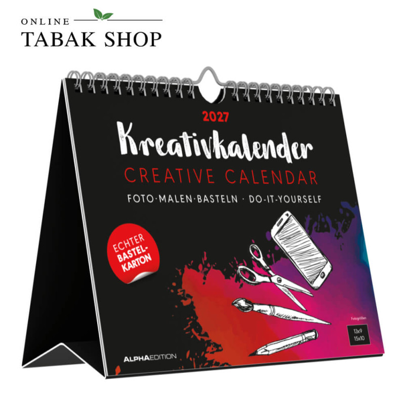 Kreativkalender Tischaufsteller quer schwarz (Bastelkalender)