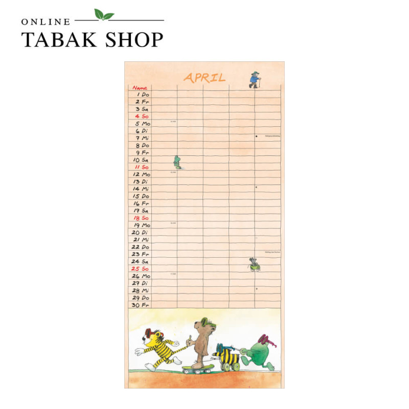 Janosch Familienplaner (Wandkalender) April