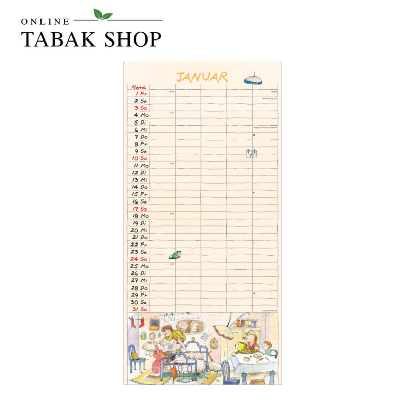 Janosch Familienplaner (Wandkalender) Januar