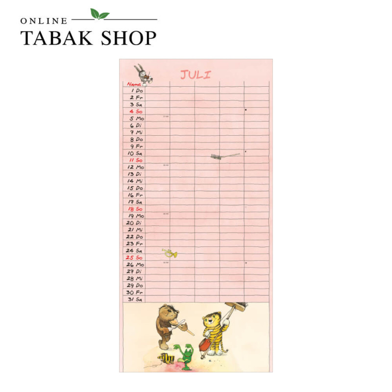 Janosch Familienplaner (Wandkalender) Juli
